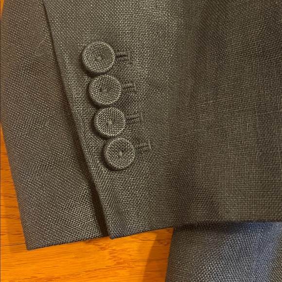 Talbots Pure Irish Linen Black Blazer Jacket Size 14 Classic Lined - Picture 7 of 8